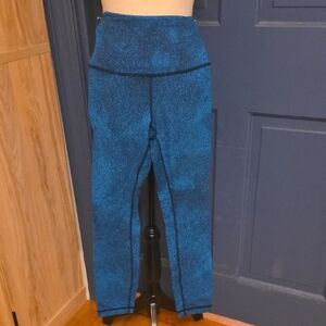 lululemon athletica Blue Textured High-Rise Leggings